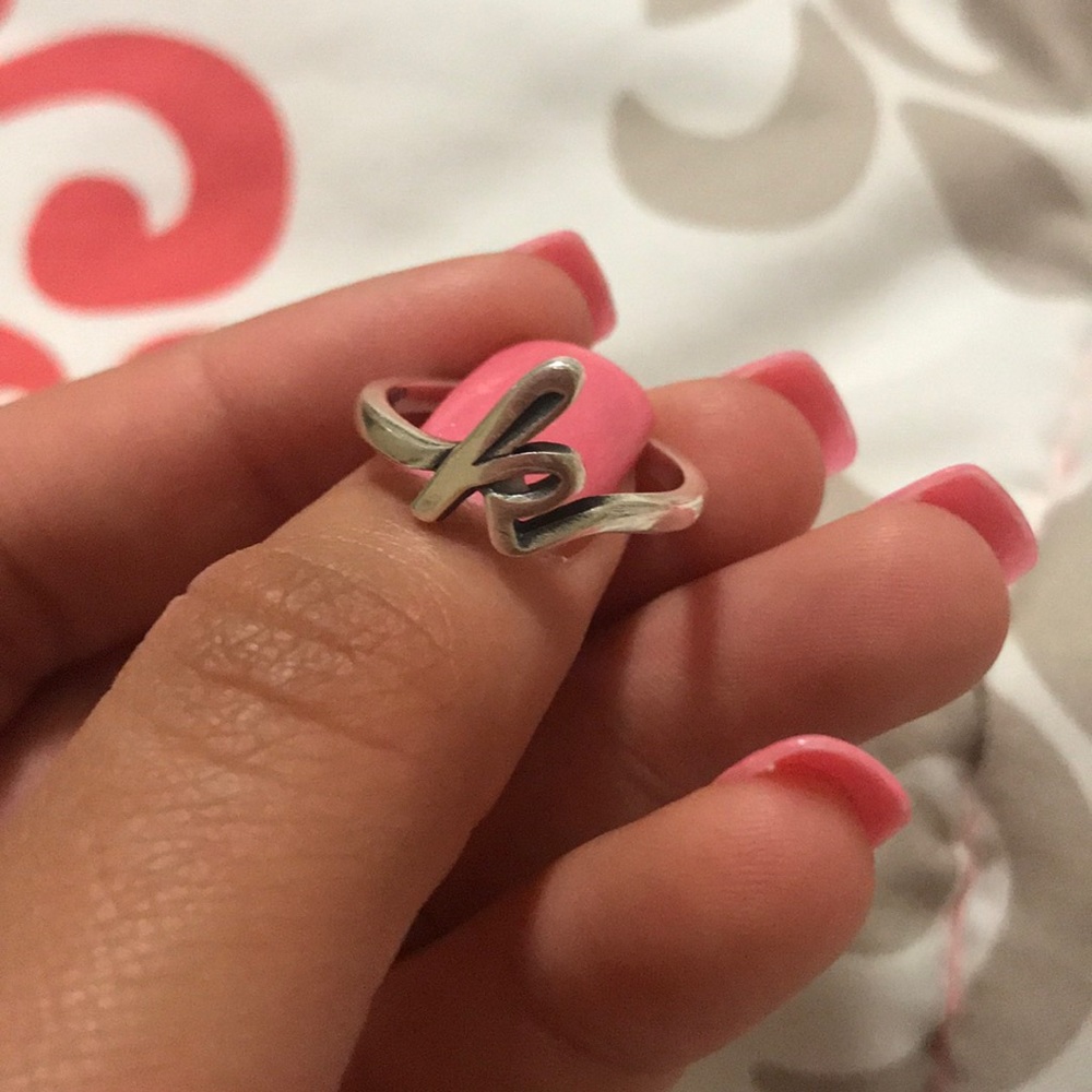 james avery k script initial ring
